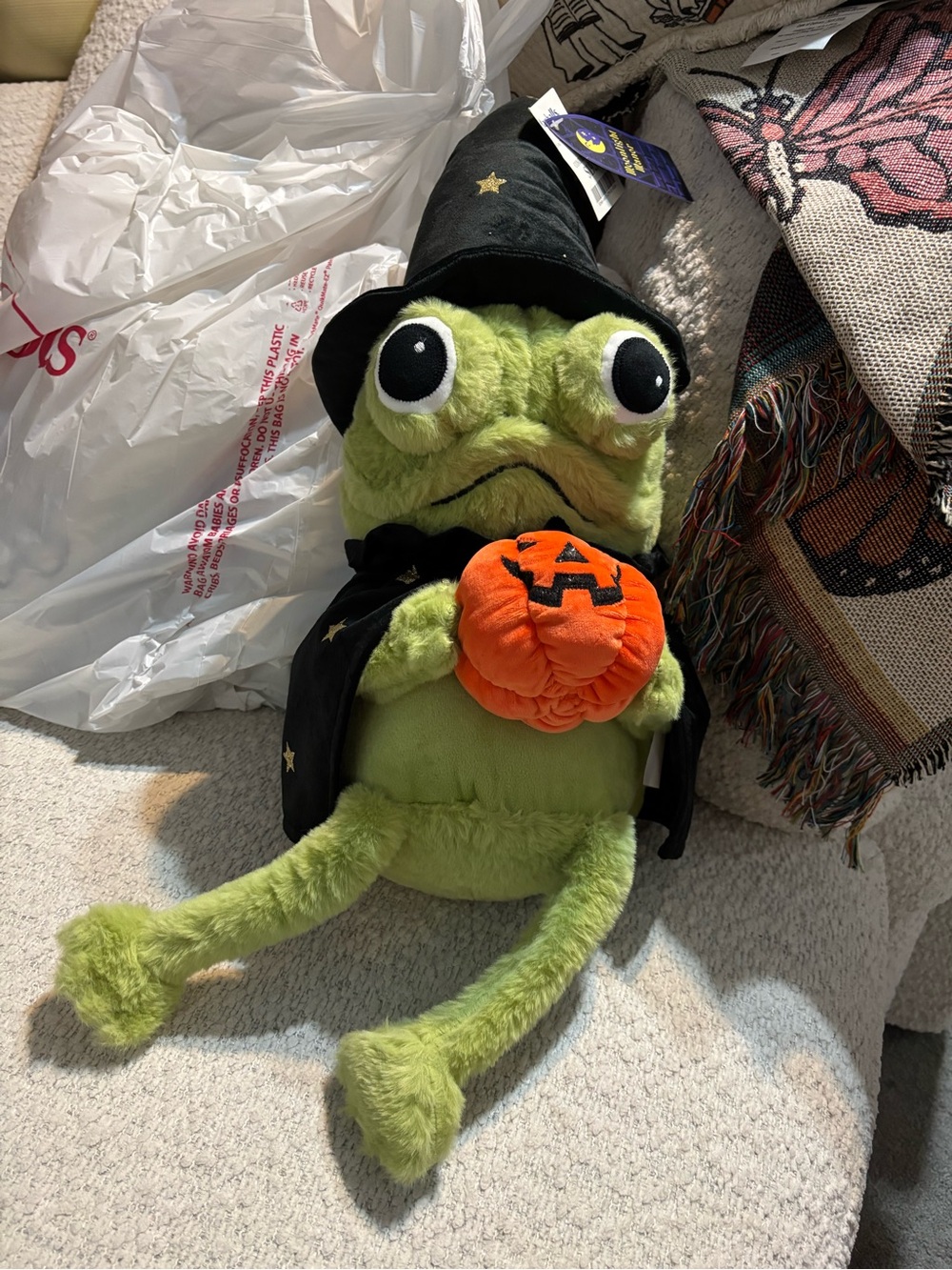 ✨VIRAL✨Plush Green Frog Halloween Witch